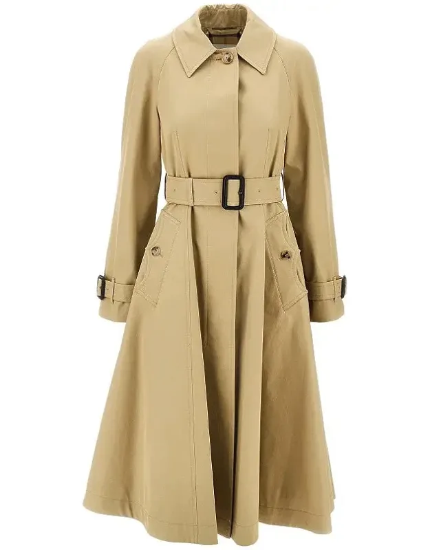 Gabardine Fit-and-flare Car Coat