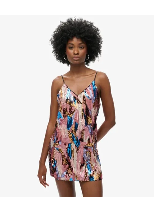 Fully Lined Sequin Deco Mini Dress