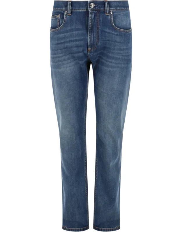 Jeans In Denim Di Cotone