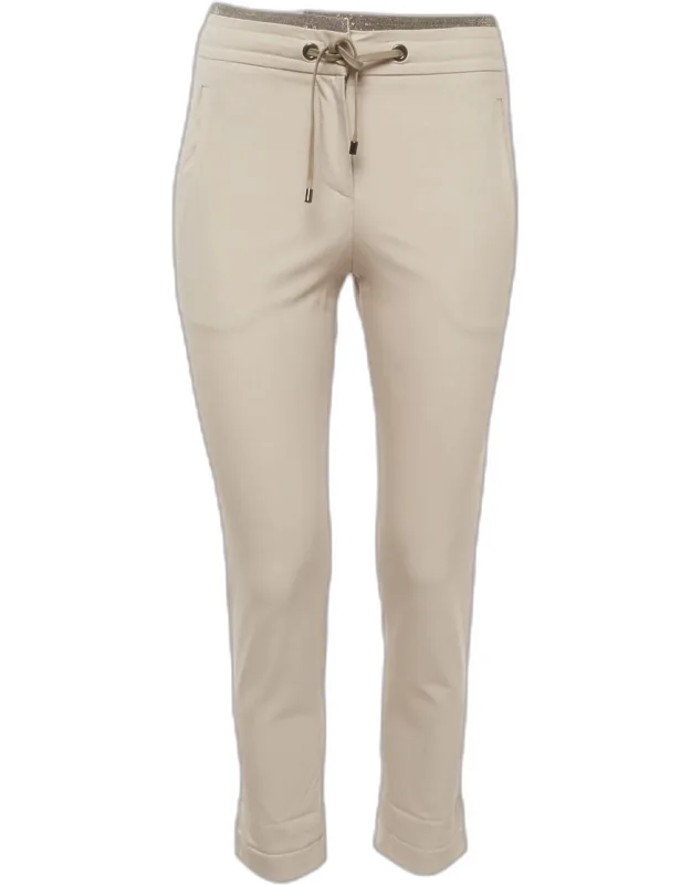 Monili Embellished Cotton Trousers