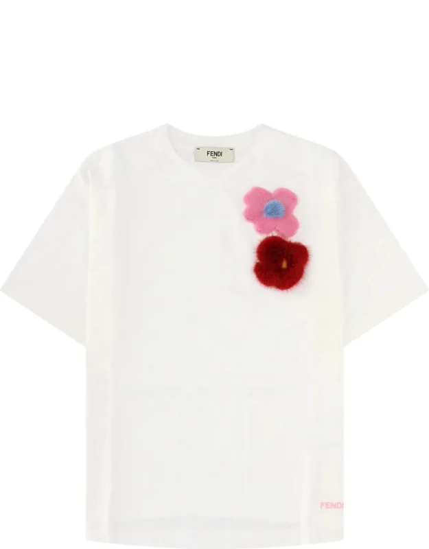 T-shirt With "sunny Side Flowers" Pins