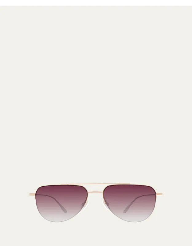 Mcnair Titanium Aviator Sunglasses With Gradient Lenses And Adjustable Nose Pads