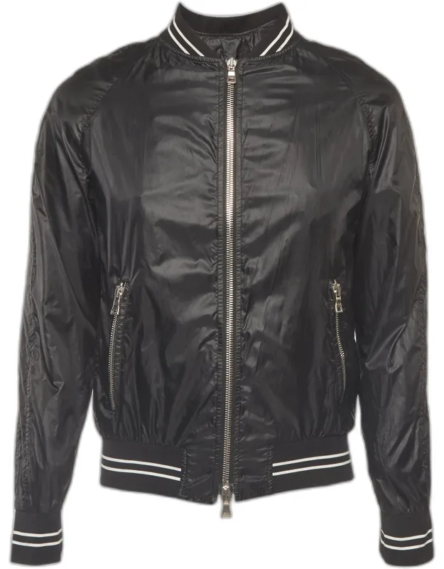 Nylon Logo Applique Bomber Jacket