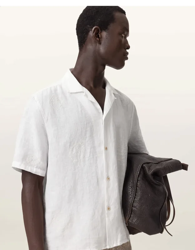 Sepal Short Sleeve Boxy Linen Shirt