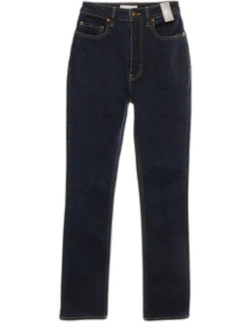Blue Denim Straight Leg Jeans