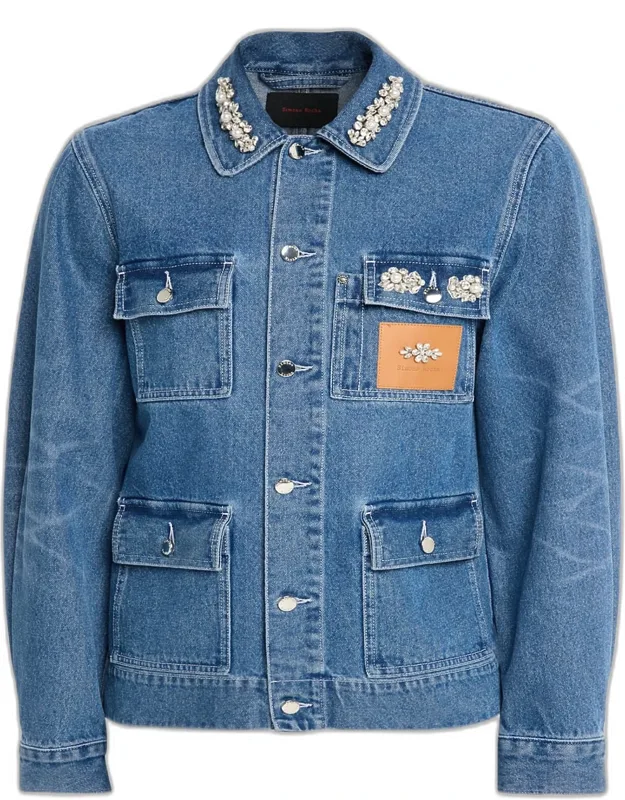 Embellished Washed Denim Jacket