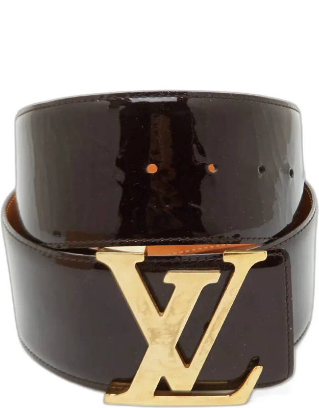 Lv Initiales 85cm Amarante Vernis Leather Waist Belt