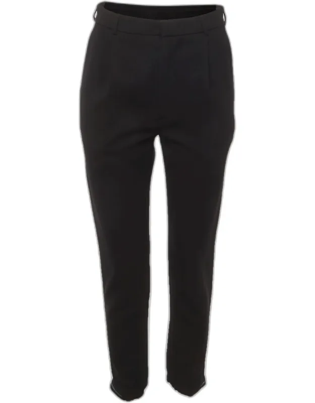 Wool Blend Logo Detail Cropped Pants