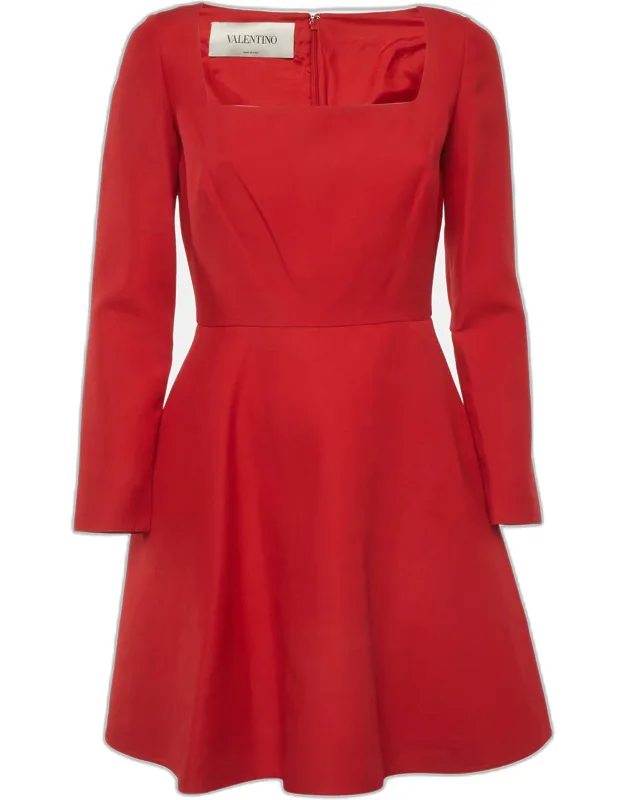 Crepe Flared Mini Dress