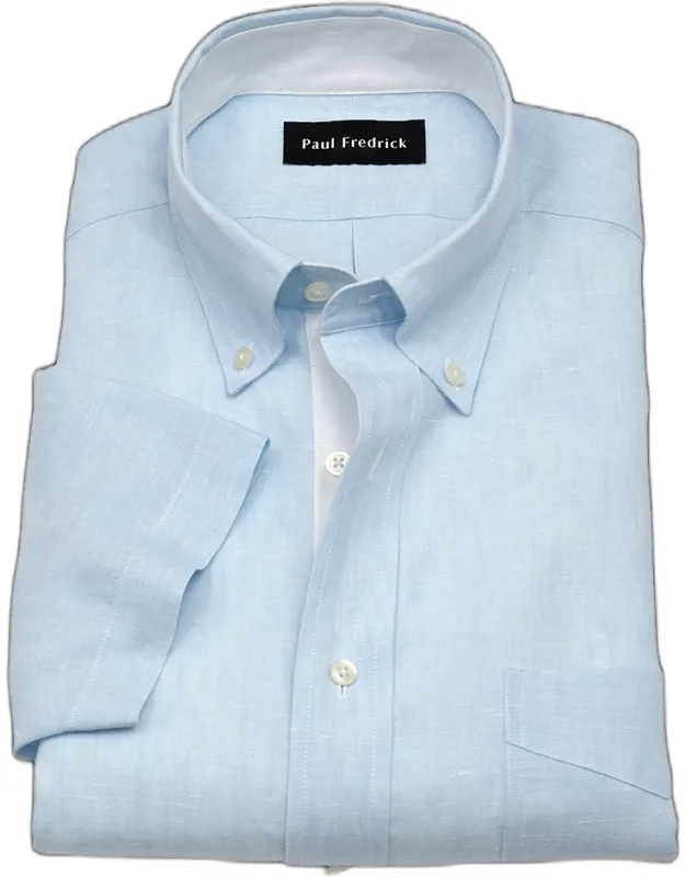 Non-iron Linen Dress Shirt With Contrast Trim