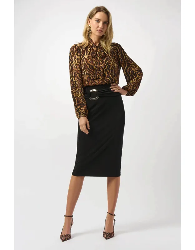 Animal Print Straight Blouse