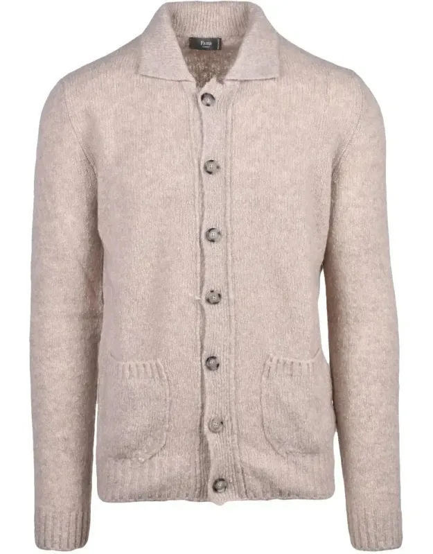 Button-up Cardigan With Classic Collar