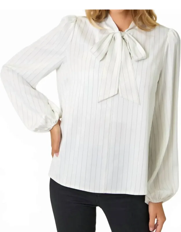 Ribbon Tie Stripe Top