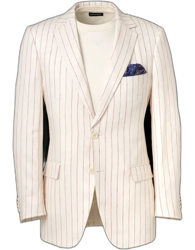 Pinstripe Linen Suit Jacket