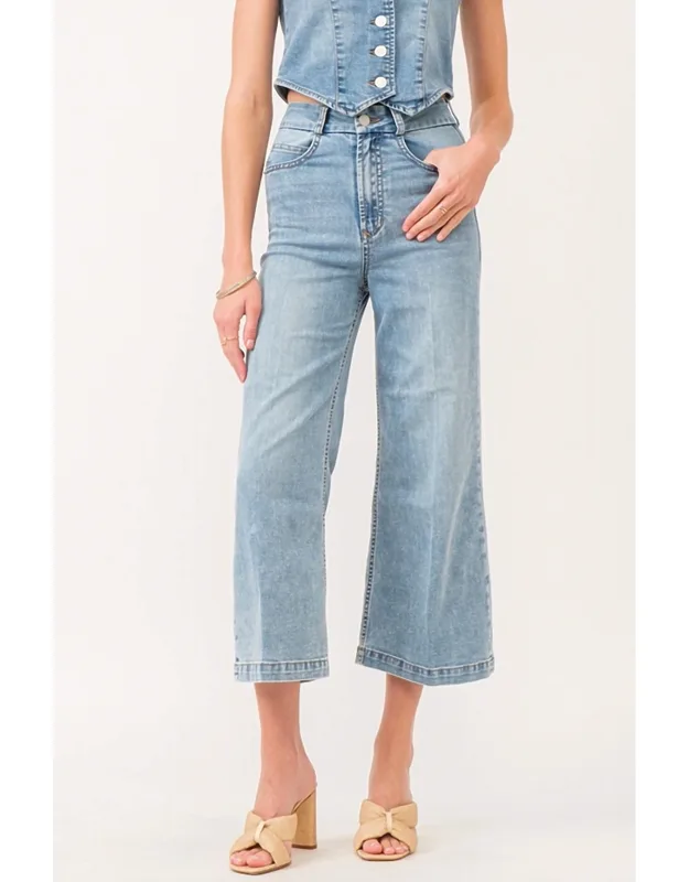 Aubrey Super Soft Wide Leg Cropped Jeans