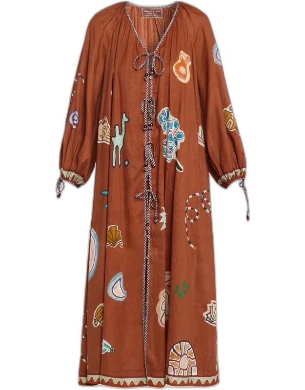 Tie-front Maxi Dress