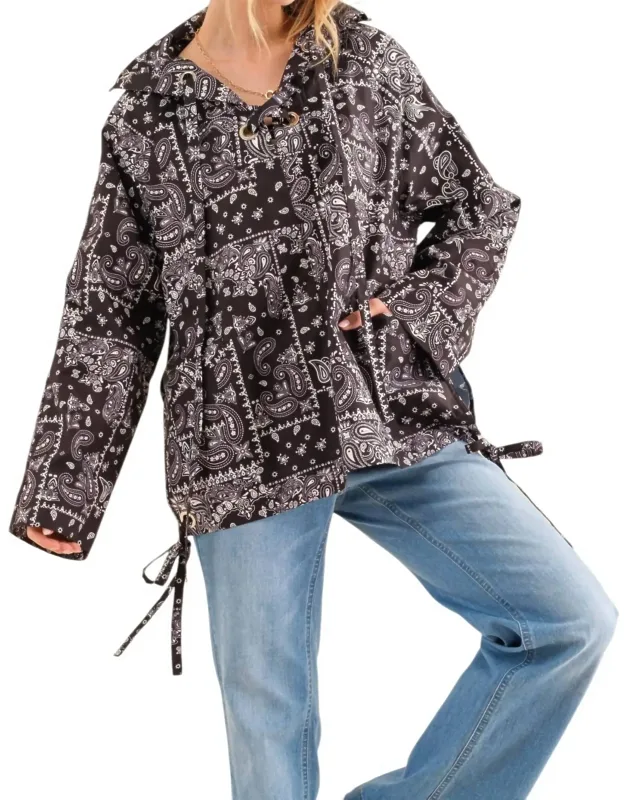 Say We Can Bandana Print Windbreaker