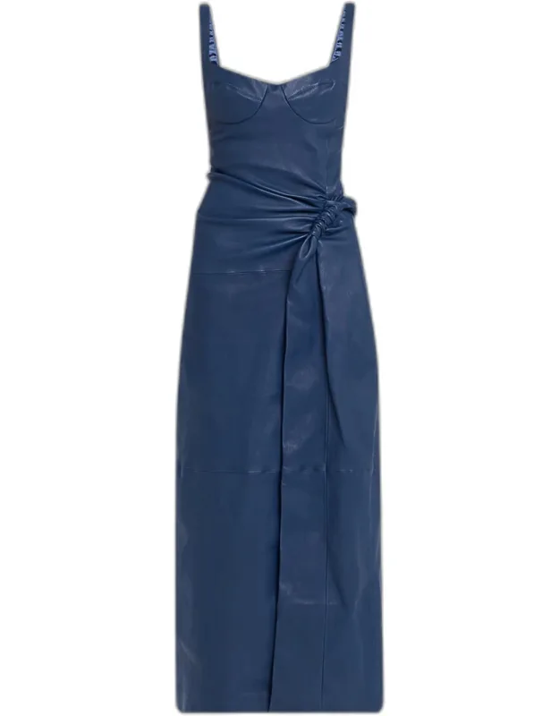 Draped Leather Dress