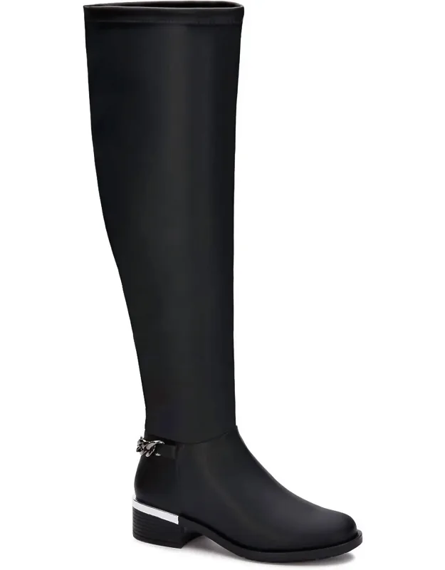 Tall Riding Boots With Chain Accent