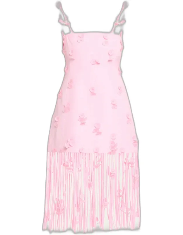 Floral Fringe Midi Dress