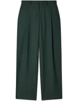 A Suit To Travel In - Pleated Wide Leg Wool Trousers