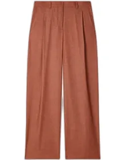 Linen-wool Blend Wide-leg Trousers