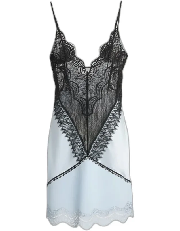 Backless Lace And Leather Mesh Mini Dress