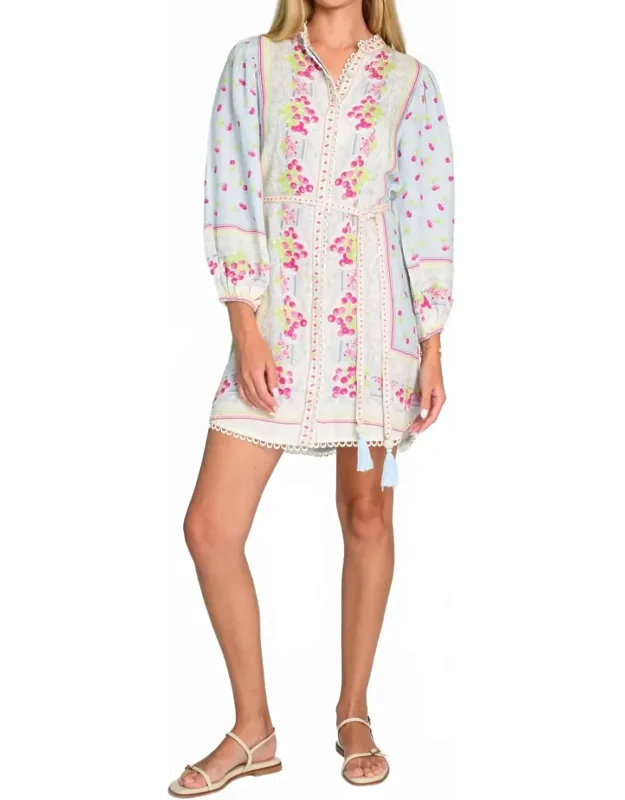 Sadie Mini Dress With Long Sleeves And Classic Collar