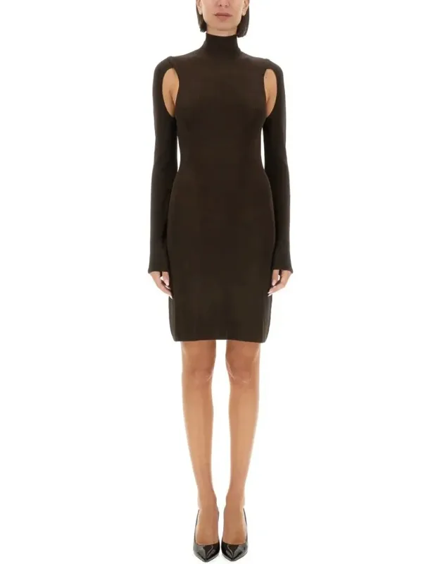 Ribbed Turtleneck Mini Dress