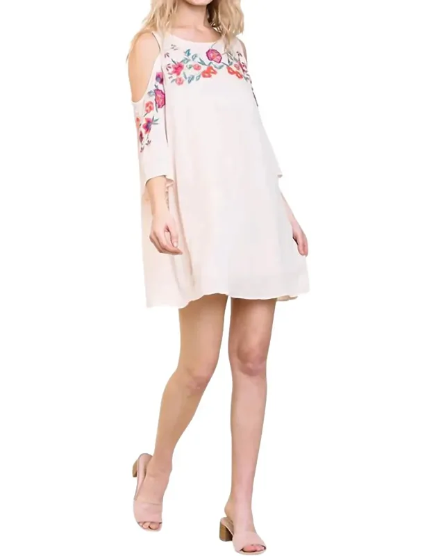 Open Shoulder Angel Sleeve Dress