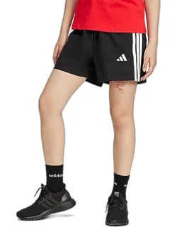 Original Apparel Name: Adidas Women's Originals Essentials 3-stripes Cotton Shorts In Black/white  
Revised Apparel Name: Essentials 3-stripes Cotton Shorts