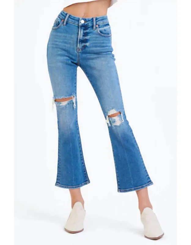 High Rise Cropped Flare Jeans