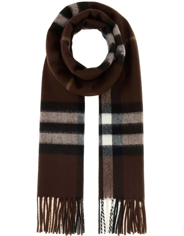 Burberry Embroidered Cashmere Scarf Treacle Sciarpe E Foulard