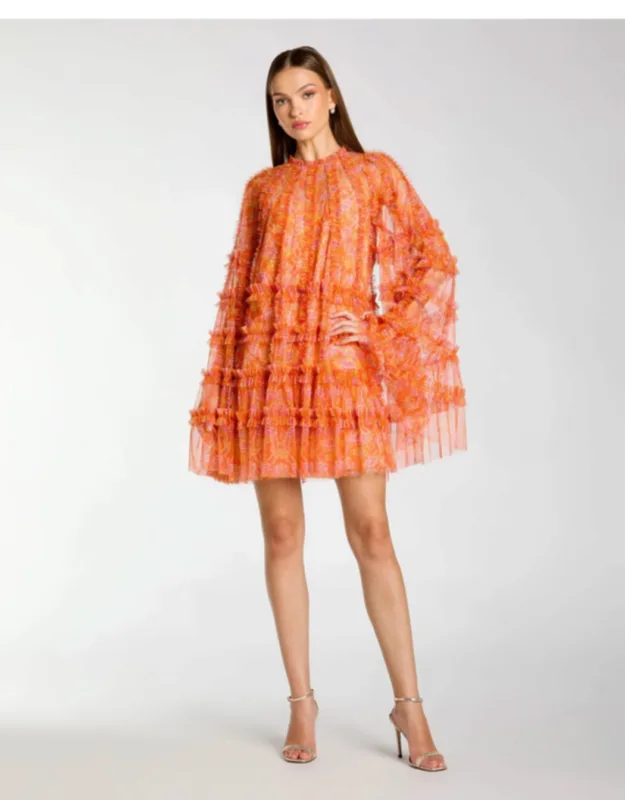 Floral Ruffle Long Sleeve Mini Dress