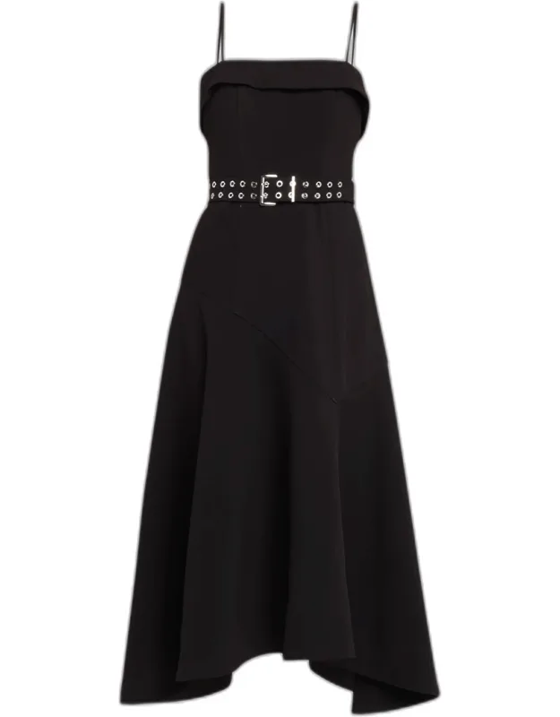 Twill Suiting Midi Dress