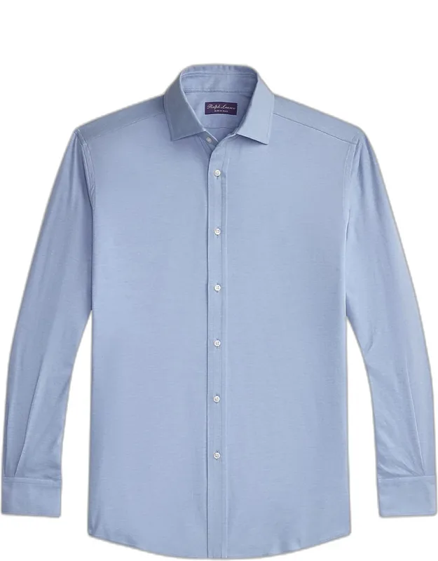 Cotton Blend Knit Flex Button-down Shirt