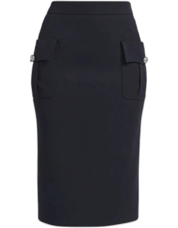 Front-pocket Pencil Skirt