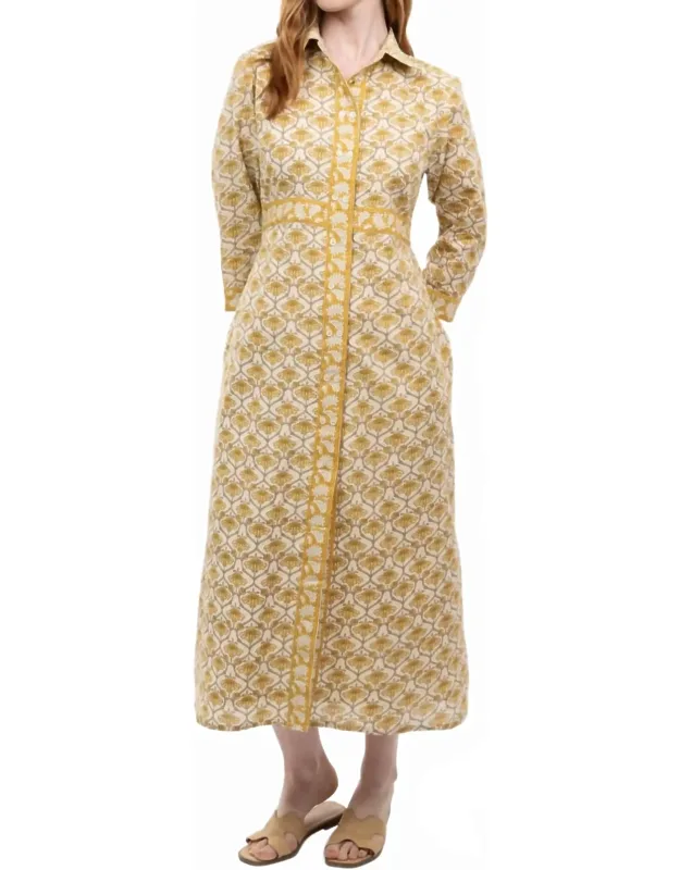 Double Button Midi Shirtdress