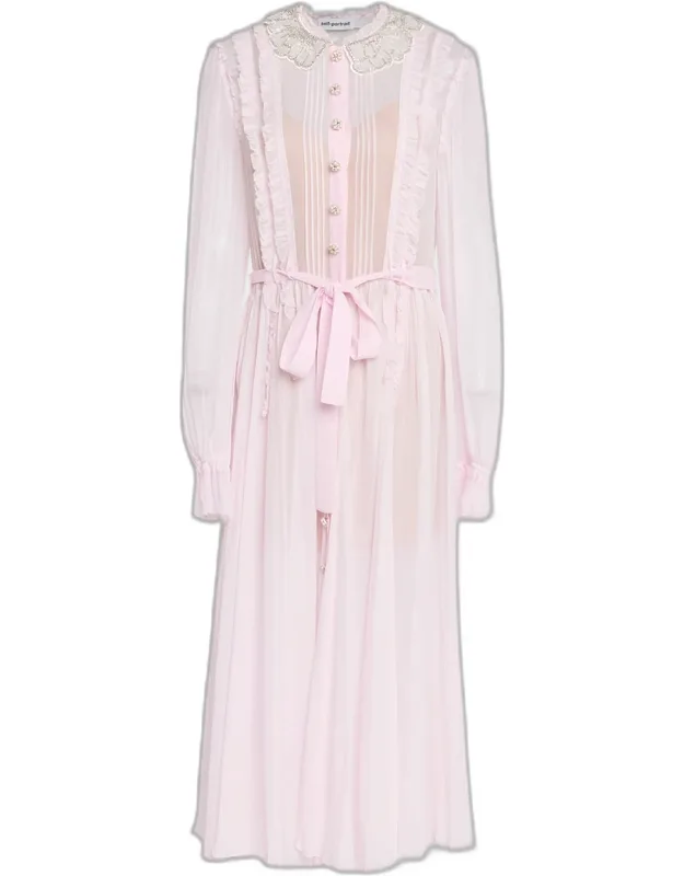 Pleated Georgette Midi Dress