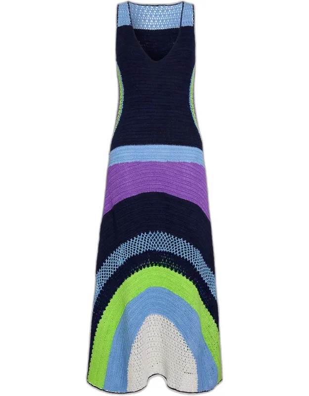 Cadence Crochet Colorblock Midi Dress