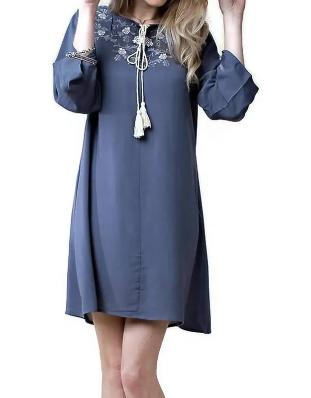 Floral Embroidered Shift Dress