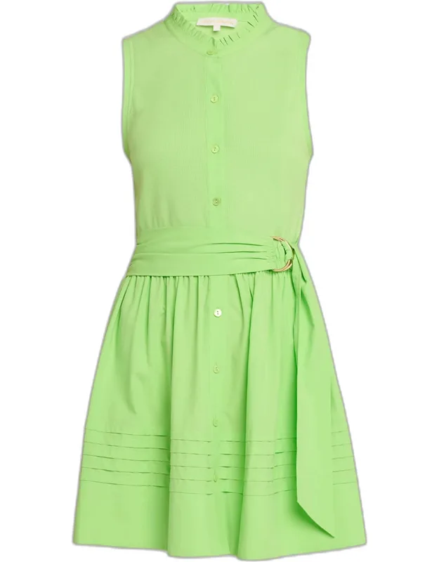 Orla Cotton-blend Belted Minidress