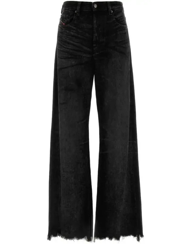 Black Denim Wide-leg Jeans
