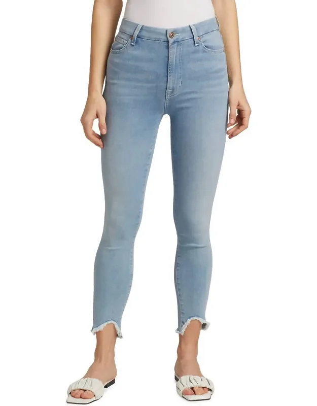 Frayed Wave Hem Jeans