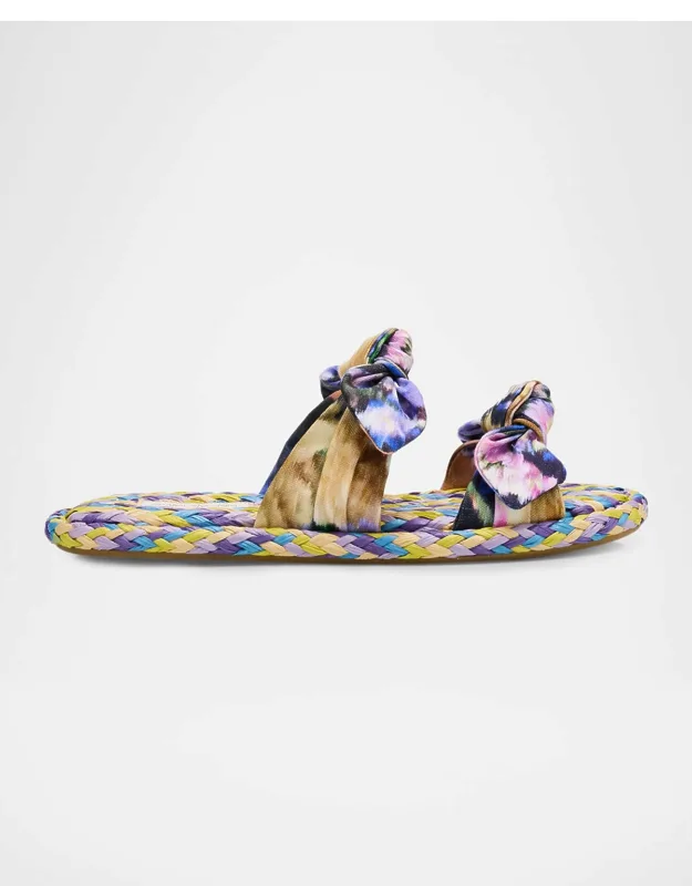 Raffia Slide Sandals