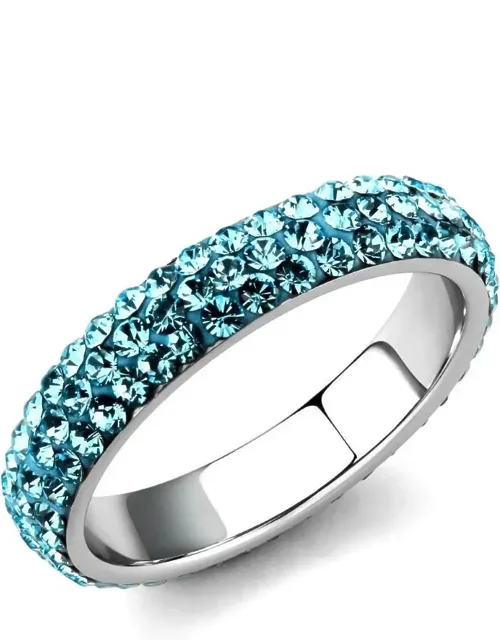 High Polished Stainless Steel Ring With Top Grade Crystal And Finish - High Polished