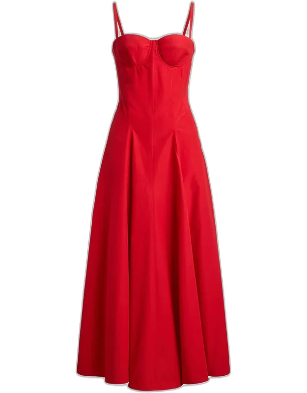 Sleeveless Bustier Midi Dress