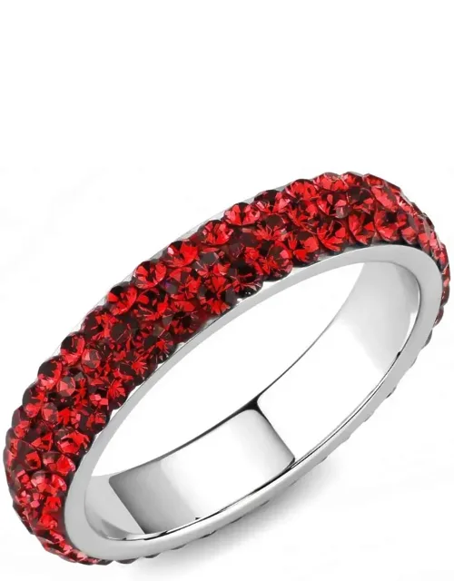 High Polished Stainless Steel Ring With Top Grade Crystal And Finish - High Polished