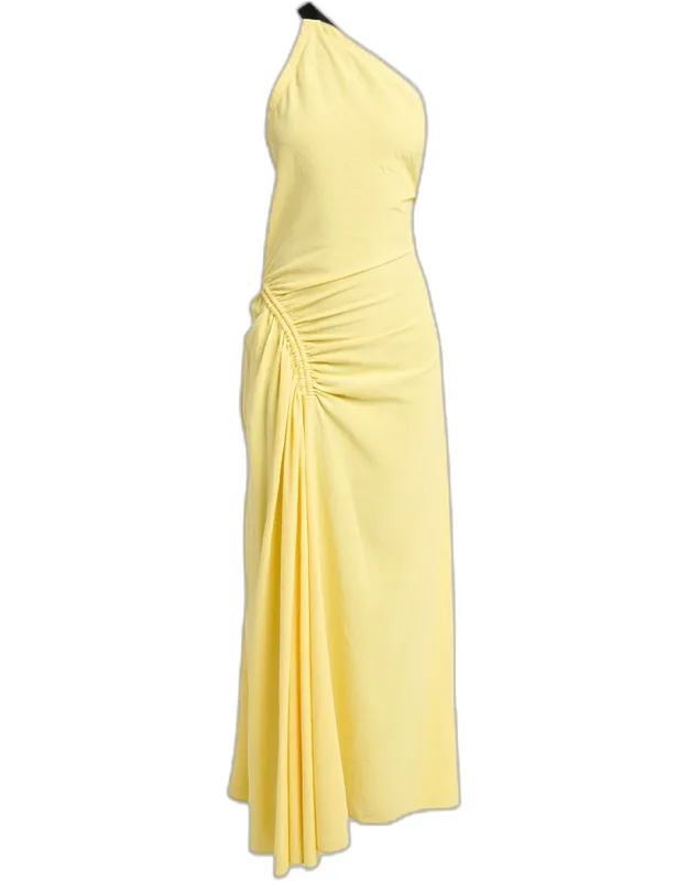 Ruched One-shoulder Dress