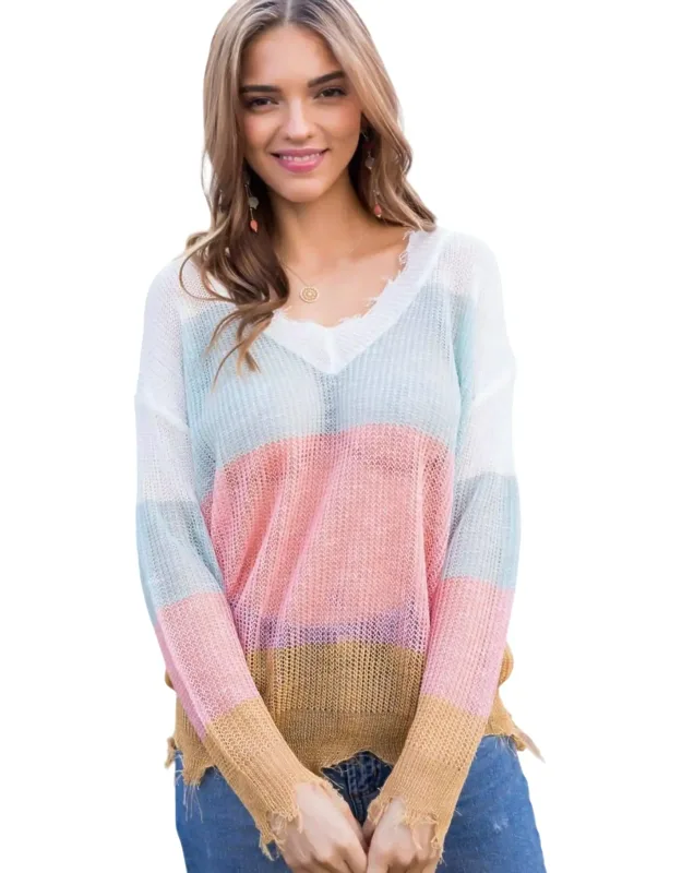 Frayed Lightweight Sweater